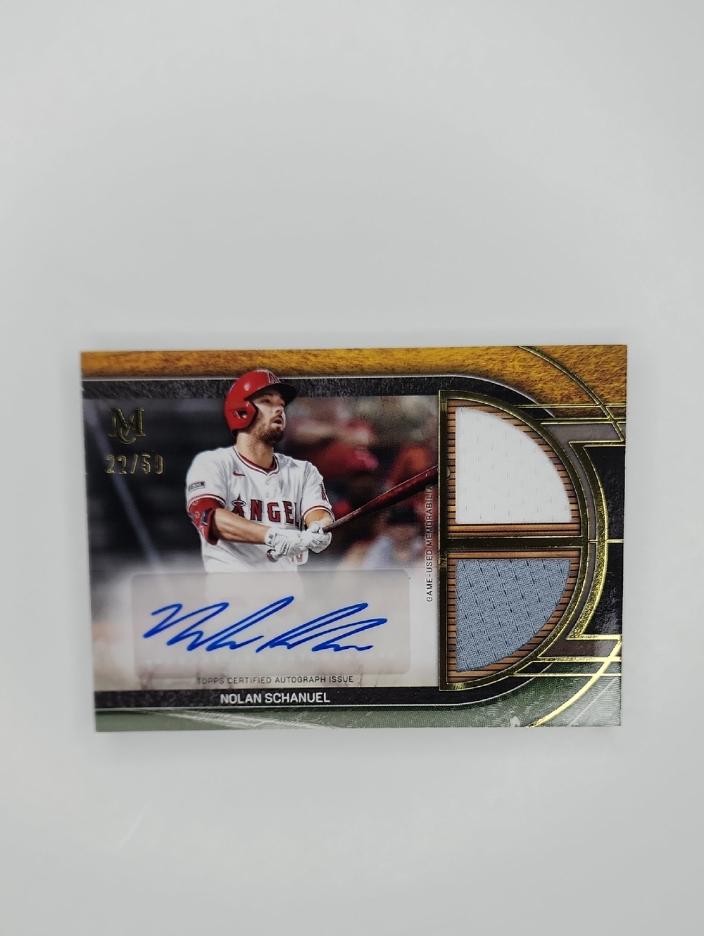 Nolan Schanuel ~ 2025 Topps Museum Collection ~ Duel Relic ~ Num. 22/50 ~ Auto